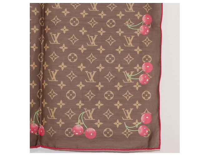 LOUIS VUITTON Sciarpa Monogramma Ciliegia LVxTM Carre 55 M96090 Auth BA7938M - vista 11