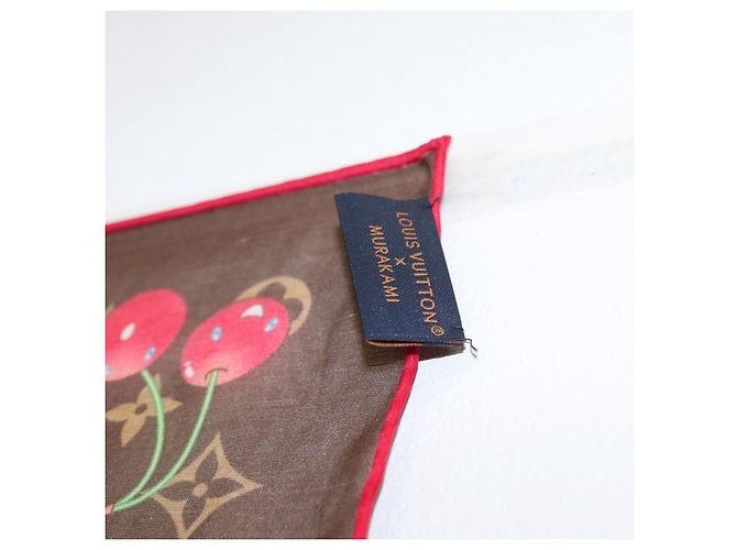 LOUIS VUITTON Sciarpa Monogramma Ciliegia LVxTM Carre 55 M96090 Auth BA7938M - vista 12