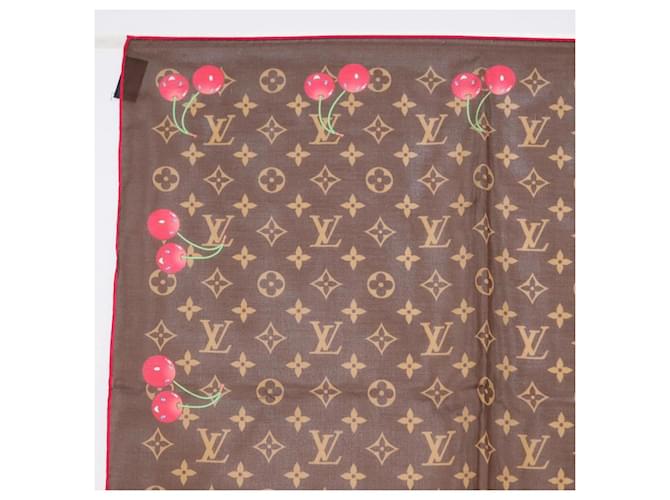 LOUIS VUITTON Sciarpa Monogramma Ciliegia LVxTM Carre 55 M96090 Auth BA7938M - vista 2