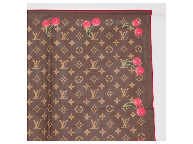 LOUIS VUITTON Sciarpa Monogramma Ciliegia LVxTM Carre 55 M96090 Auth BA7938M - vista 3