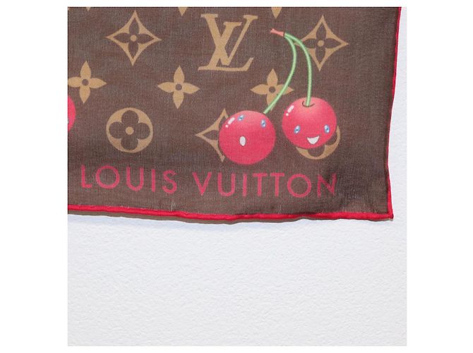 LOUIS VUITTON Sciarpa Monogramma Ciliegia LVxTM Carre 55 M96090 Auth BA7938M - vista 6