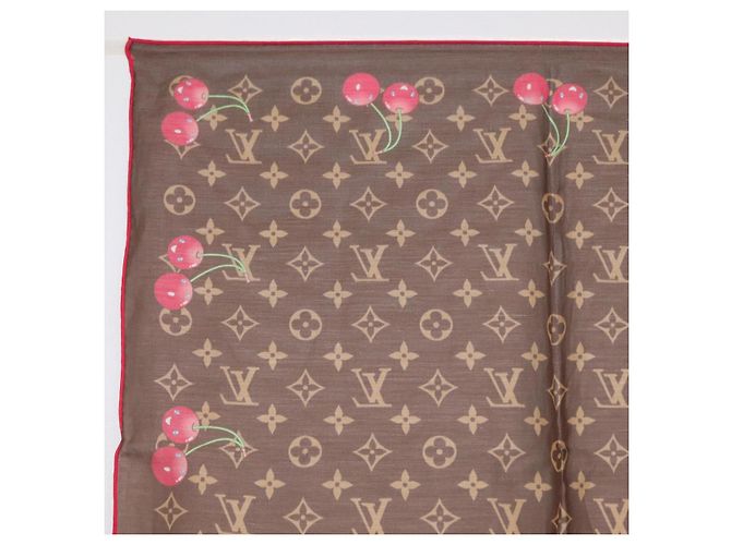 LOUIS VUITTON Sciarpa Monogramma Ciliegia LVxTM Carre 55 M96090 Auth BA7938M - vista 8