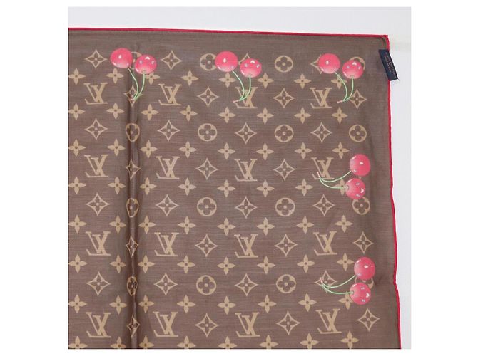 LOUIS VUITTON Sciarpa Monogramma Ciliegia LVxTM Carre 55 M96090 Auth BA7938M - vista 9