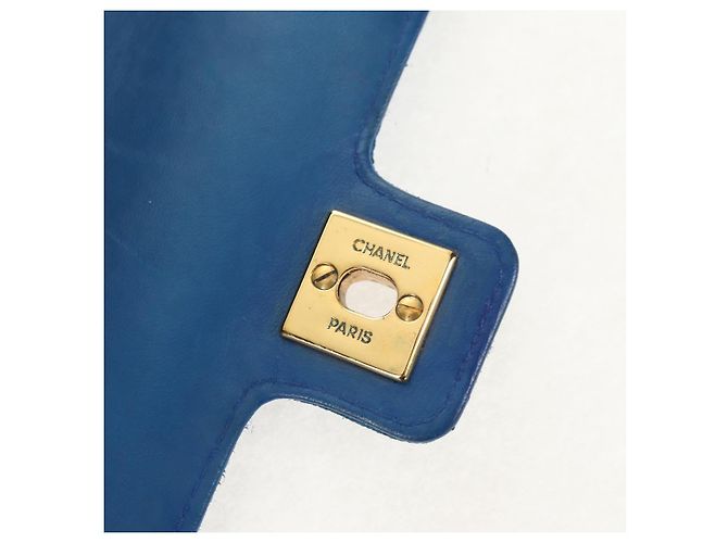 CHANEL Borsa a Spalla Mademoiselle in Tela Blu Oro CC Auth 154058SAV D'oro - vista 22
