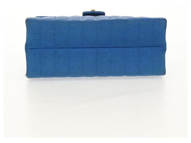 CHANEL Borsa a Spalla Mademoiselle in Tela Blu Oro CC Auth 154058SAV D'oro - vista 6