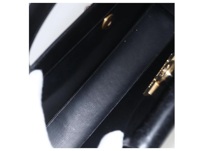 Borsa a mano Christian Dior in pelle nera e oro Auth 151752 Nero D'oro - vista 10