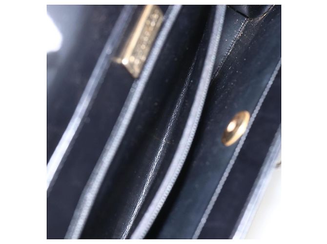 Borsa a mano Christian Dior in pelle nera e oro Auth 151752 Nero D'oro - vista 11