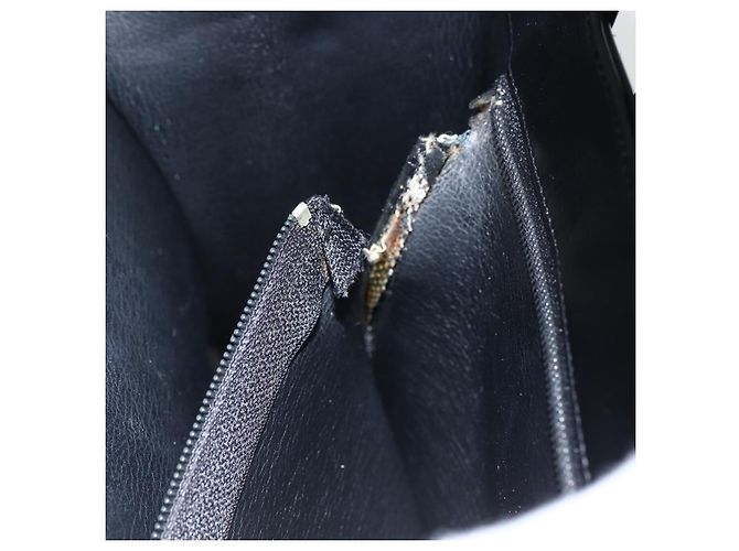 Borsa a mano Christian Dior in pelle nera e oro Auth 151752 Nero D'oro - vista 12