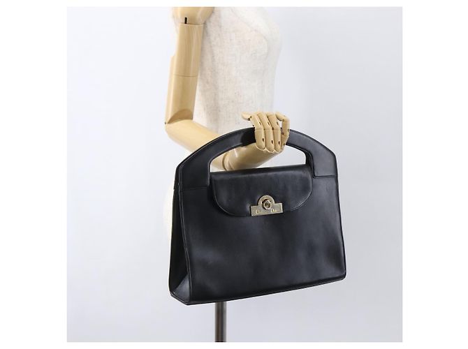 Borsa a mano Christian Dior in pelle nera e oro Auth 151752 Nero D'oro - vista 22