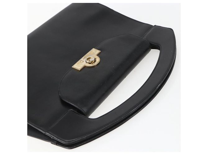 Borsa a mano Christian Dior in pelle nera e oro Auth 151752 Nero D'oro - vista 6