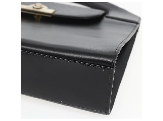 Borsa a mano Christian Dior in pelle nera e oro Auth 151752 Nero D'oro - vista 8