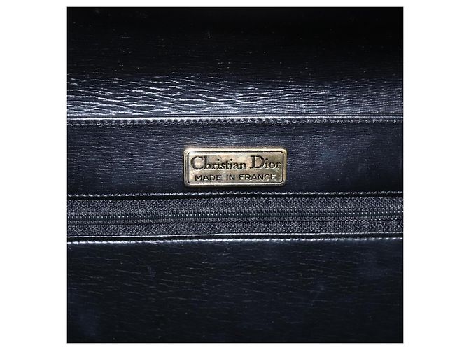 Borsa a mano Christian Dior in pelle nera e oro Auth 151752 Nero D'oro - vista 9