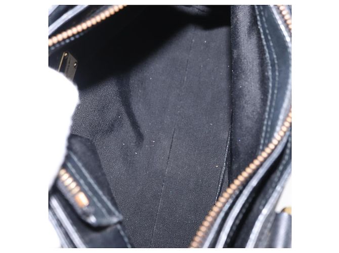 Borsa a mano Gancini in nylon 2 in 1 nera e oro Auth 154686 di Salvatore Ferragamo Nero D'oro - vista 11