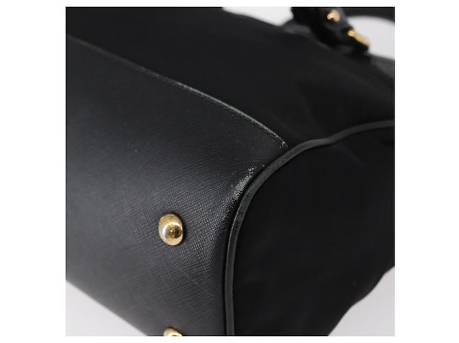 Borsa a mano Gancini in nylon 2 in 1 nera e oro Auth 154686 di Salvatore Ferragamo Nero D'oro - vista 18