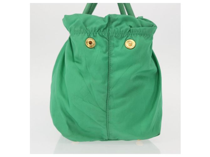 PRADA Borsa a mano in nylon verde oro Auth 154693 D'oro - vista 4