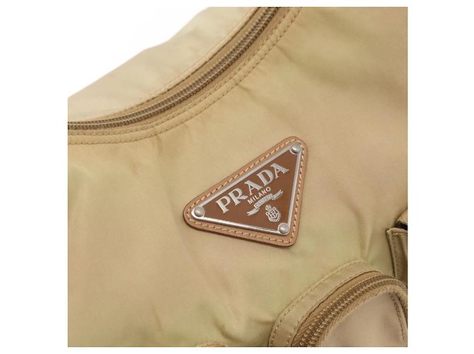 Borsa a Spalla PRADA Nylon Beige Argento Autentica ep12067 - vista 18