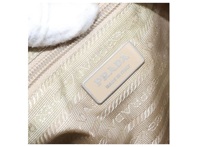 Borsa a Spalla PRADA Nylon Beige Argento Autentica ep12067 - vista 19