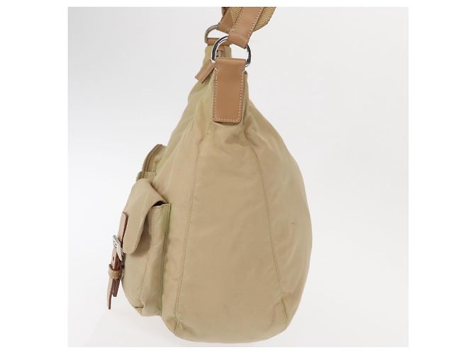 Borsa a Spalla PRADA Nylon Beige Argento Autentica ep12067 - vista 3