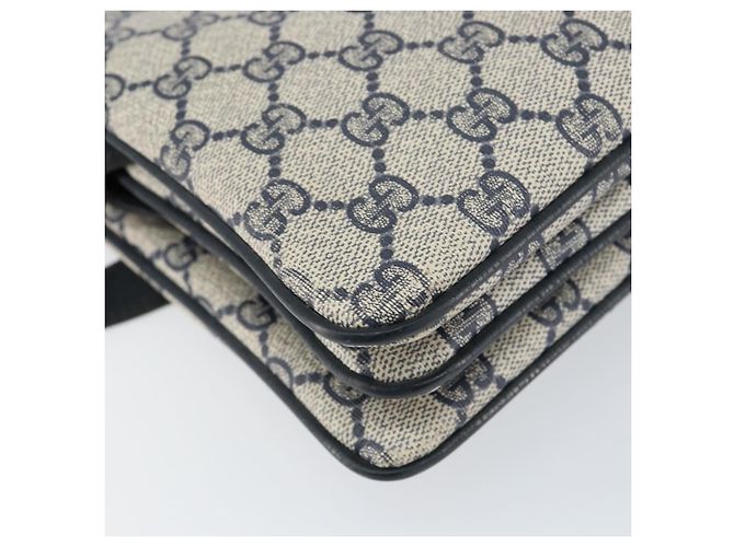 Borsa a Spalla Gucci GG Supreme Sherry Line PVC Blu Navy Oro 14 02 013 Auth 154336 D'oro - vista 18