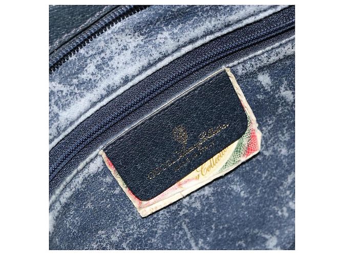 Borsa a Spalla Gucci GG Supreme Sherry Line PVC Blu Navy Oro 14 02 013 Auth 154336 D'oro - vista 20