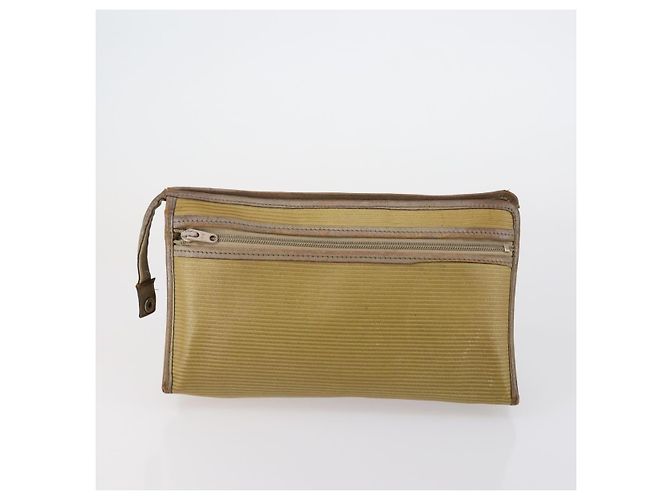 SAINT LAURENT Borsa Clutch in Pelle 2 Set Beige Marrone Auth 154537 - vista 10