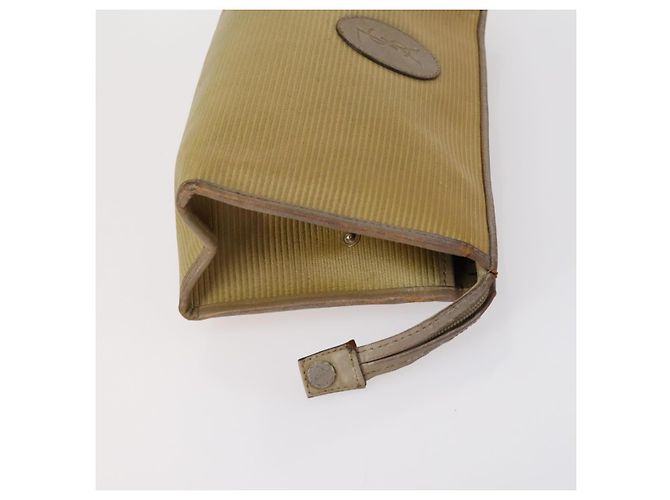 SAINT LAURENT Borsa Clutch in Pelle 2 Set Beige Marrone Auth 154537 - vista 11