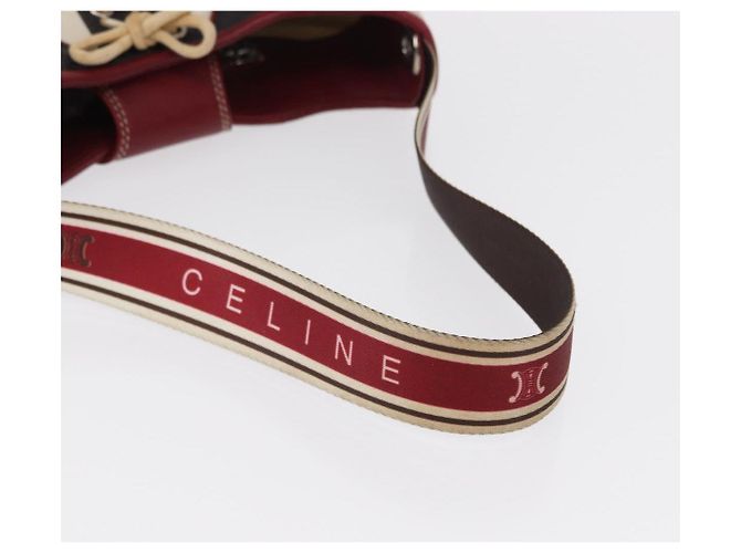 Céline Borsa a Spalla CELINE Coppa del Mondo 2002 Pelle Bianca Nera Argento Auth mr1649 Nero Bianco - vista 8