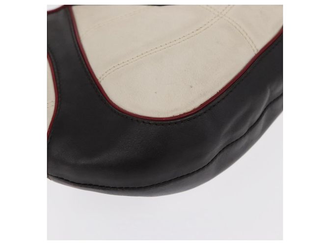 Céline Borsa a Spalla CELINE Coppa del Mondo 2002 Pelle Bianca Nera Argento Auth mr1649 Nero Bianco - vista 9