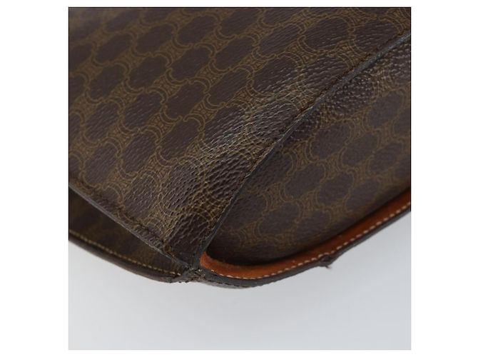 Céline Borsa a Spalla in Tela Macadam CELINE in Pelle PVC Marrone Oro Auth 155469 D'oro - vista 14