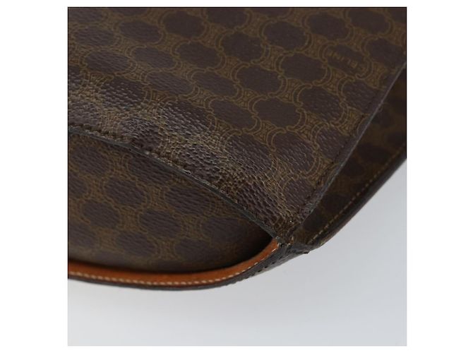 Céline Borsa a Spalla in Tela Macadam CELINE in Pelle PVC Marrone Oro Auth 155469 D'oro - vista 15
