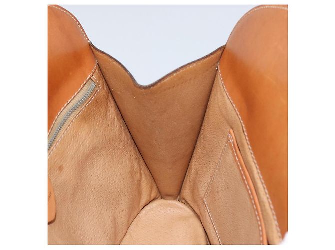 Céline Borsa a Spalla in Tela Macadam CELINE in Pelle PVC Marrone Oro Auth 155469 D'oro - vista 19
