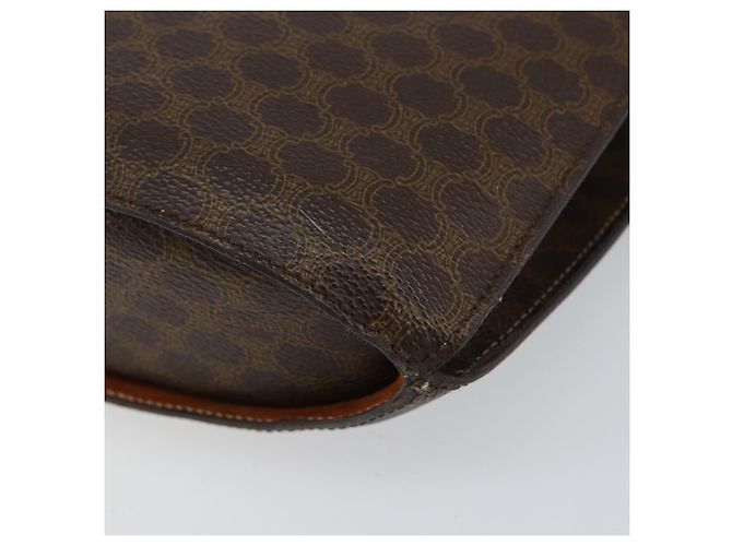 Céline Borsa a Spalla in Tela Macadam CELINE in Pelle PVC Marrone Oro Auth 155469 D'oro - vista 9