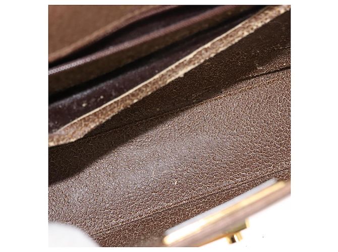 VALENTINO Borsa a mano in pelle 2 in 1 Marrone Oro Auth bs29793 D'oro - vista 10