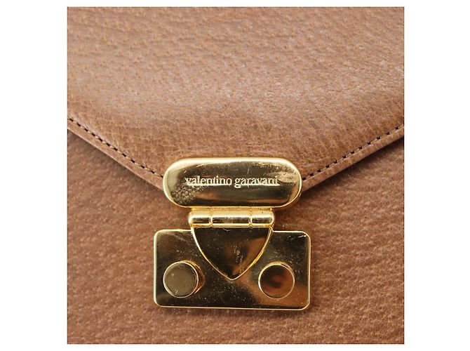 VALENTINO Borsa a mano in pelle 2 in 1 Marrone Oro Auth bs29793 D'oro - vista 20