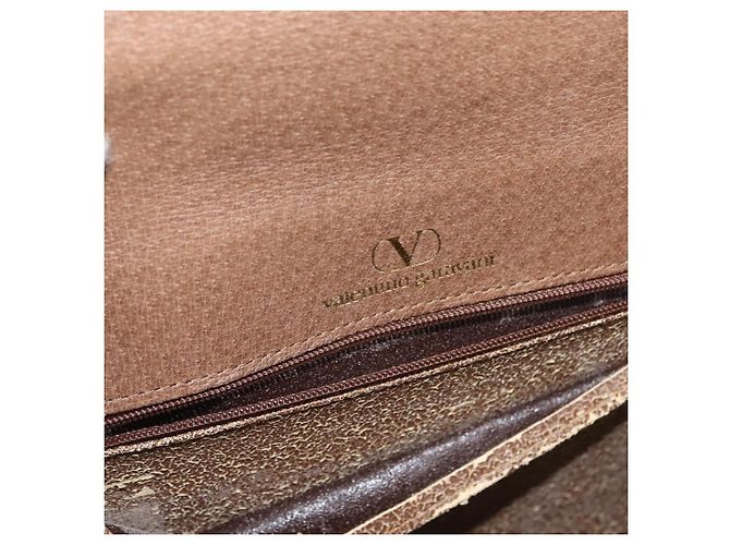 VALENTINO Borsa a mano in pelle 2 in 1 Marrone Oro Auth bs29793 D'oro - vista 22