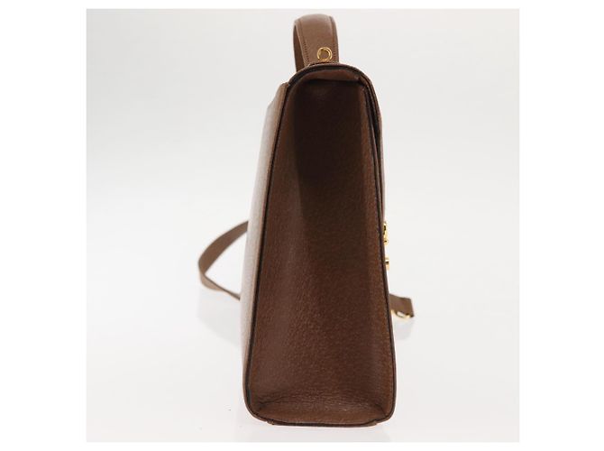 VALENTINO Borsa a mano in pelle 2 in 1 Marrone Oro Auth bs29793 D'oro - vista 4