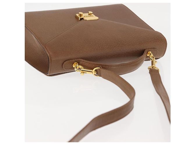 VALENTINO Borsa a mano in pelle 2 in 1 Marrone Oro Auth bs29793 D'oro - vista 6