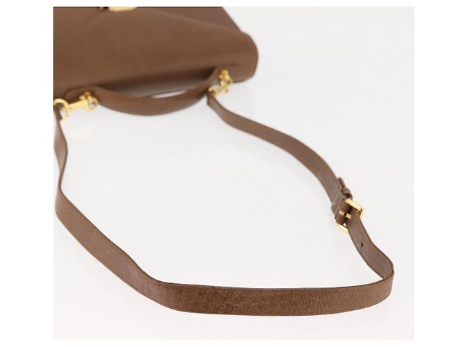 VALENTINO Borsa a mano in pelle 2 in 1 Marrone Oro Auth bs29793 D'oro - vista 8