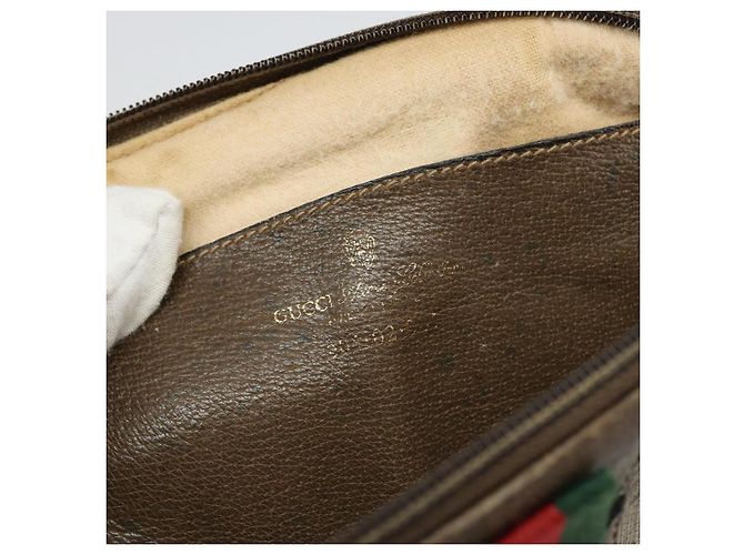 Borsa Sherry Line GG Supreme Web di GUCCI in PVC beige e oro 904 02 047 Auth 146261 D'oro - vista 12