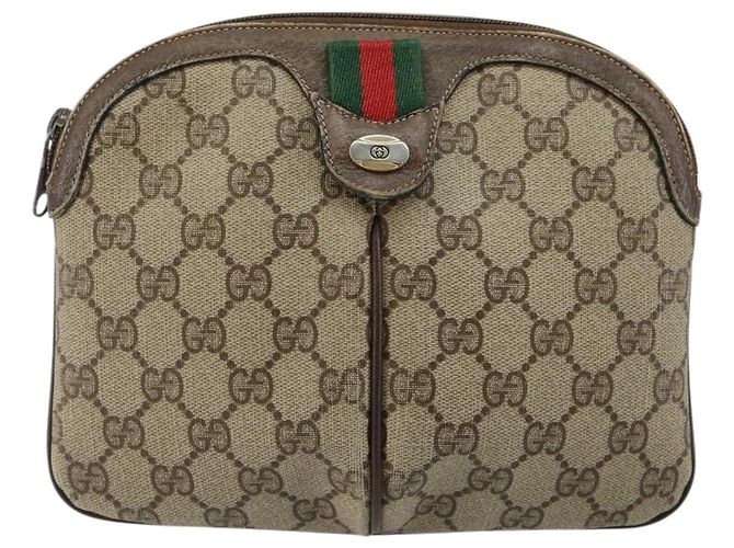 Borsa Sherry Line GG Supreme Web di GUCCI in PVC beige e oro 904 02 047 Auth 146261 D'oro - vista 13