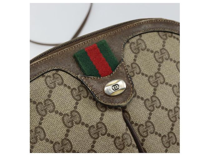 Borsa Sherry Line GG Supreme Web di GUCCI in PVC beige e oro 904 02 047 Auth 146261 D'oro - vista 17