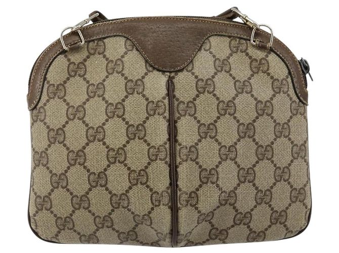 Borsa Sherry Line GG Supreme Web di GUCCI in PVC beige e oro 904 02 047 Auth 146261 D'oro - vista 2
