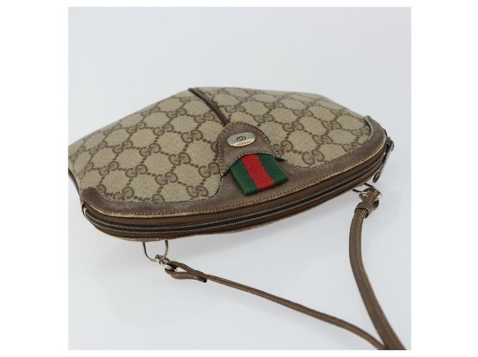 Borsa Sherry Line GG Supreme Web di GUCCI in PVC beige e oro 904 02 047 Auth 146261 D'oro - vista 6