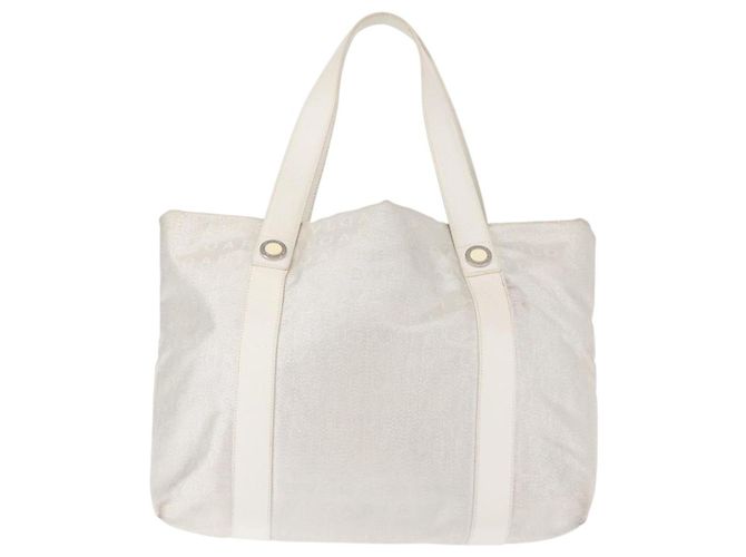 Bulgari Borsa Tote BVLGARI Logo mania in tela argento e bianco Auth BA6909 - vista 2