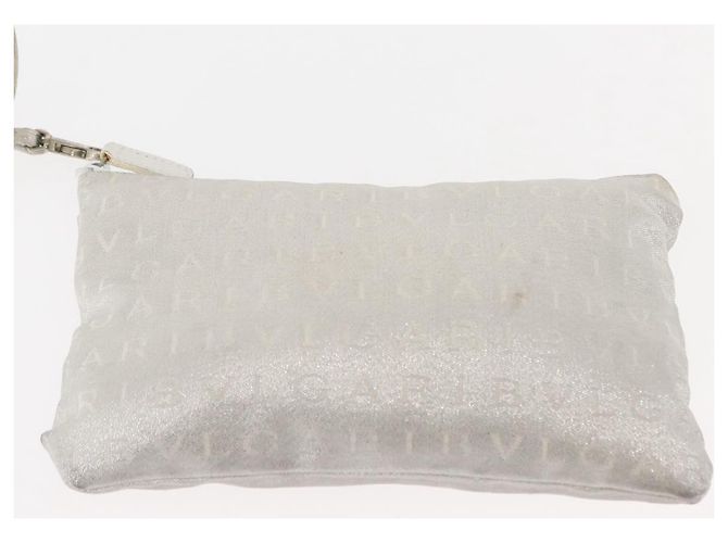 Bulgari Borsa Tote BVLGARI Logo mania in tela argento e bianco Auth BA6909 - vista 21