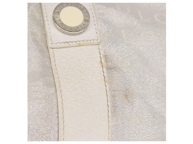 Bulgari Borsa Tote BVLGARI Logo mania in tela argento e bianco Auth BA6909 - vista 3