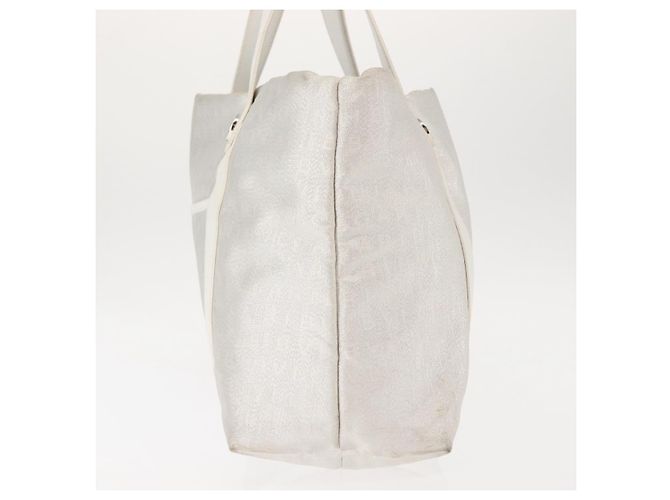 Bulgari Borsa Tote BVLGARI Logo mania in tela argento e bianco Auth BA6909 - vista 4