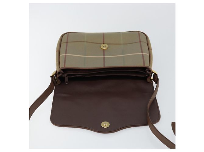 Autre Marque Borsa a Spalla Burberrys Nova Check in Tela Beige Oro Auth bs29991 D'oro - vista 10