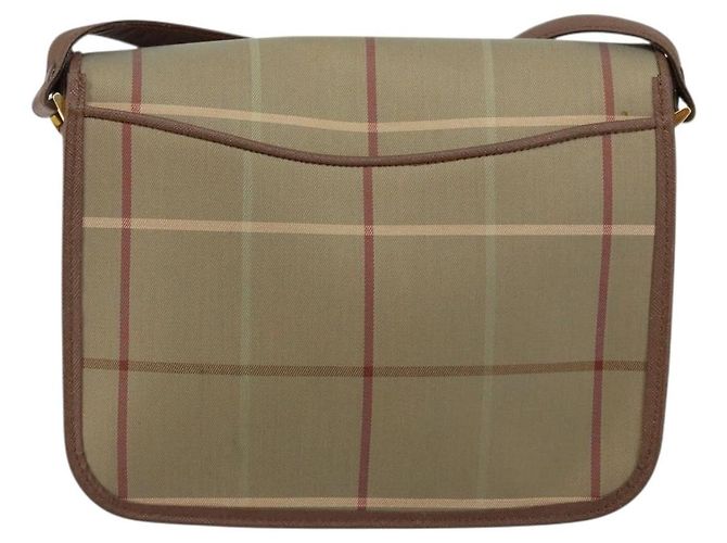 Autre Marque Borsa a Spalla Burberrys Nova Check in Tela Beige Oro Auth bs29991 D'oro - vista 2