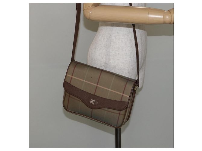 Autre Marque Borsa a Spalla Burberrys Nova Check in Tela Beige Oro Auth bs29991 D'oro - vista 22